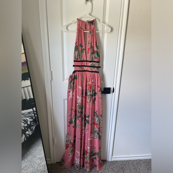 floral wrap maxi dress plus size Kiyonna 12192101 Long Formal Printed Plus Size Dress